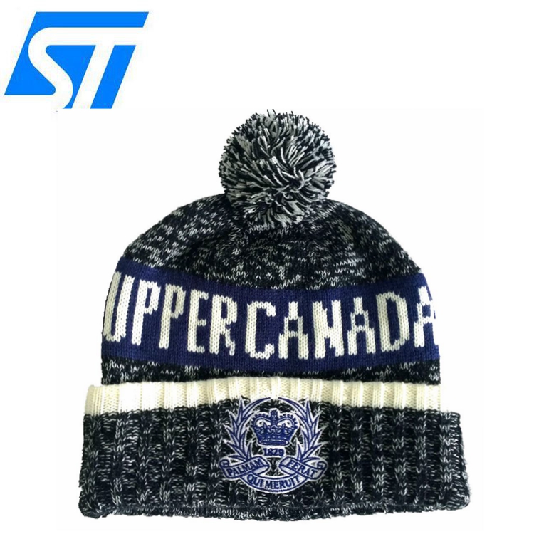 Wholesale Custom High Quality 100%Acrylic knitted Beanie with customized Embroidery/Print Logo