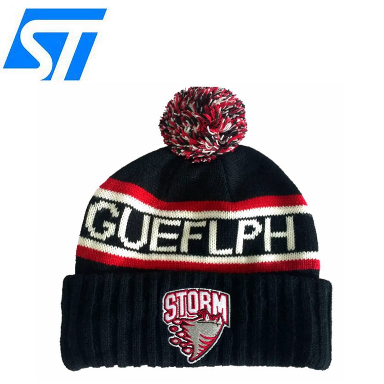 Wholesale Custom High Quality 100%Acrylic knitted Beanie with customized Embroidery/Print Logo