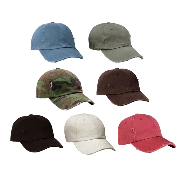 Wholesale Custom High Quality Adult Destressed Cap with customized Embroidery/Print Logo
