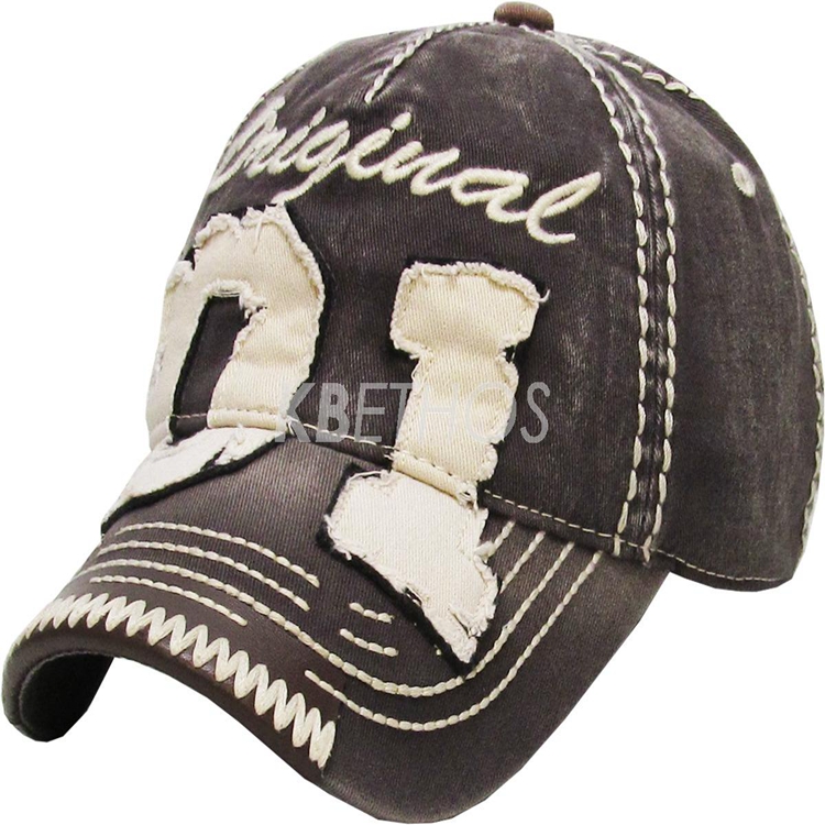 Wholesale Custom High Quality Adult Destressed Cap with customized Embroidery/Print Logo