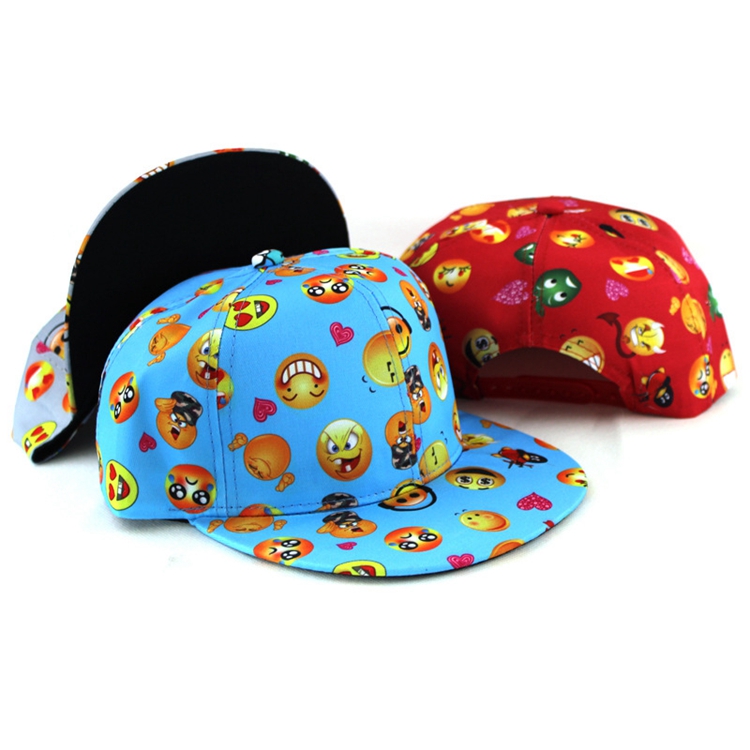 OEM Custom Heat Transfer Fashion Fitted Hip Hop Hat Wholesale Flat Brim Snapback Cap
